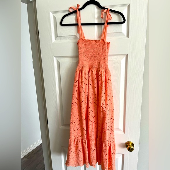 Pink Lily Peach Lace Midi Dress - Picture 2 of 2